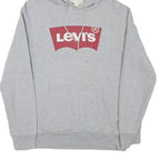 LEVI'S Mens Grey Hoodie S Cotton Blend Pullover Casual Sweatshirt