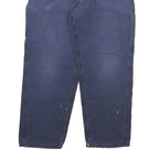 CARHARTT Mens Cotton Blend Navy Blue Regular Fit Straight Leg Trousers W40 L30