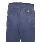 CARHARTT Mens Cotton Blend Navy Blue Regular Fit Straight Leg Trousers W40 L30