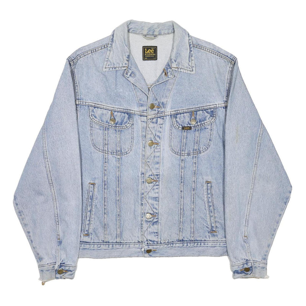 LEE Mens Blue Denim Jacket L Cotton Classic Button Closure Casual Retro