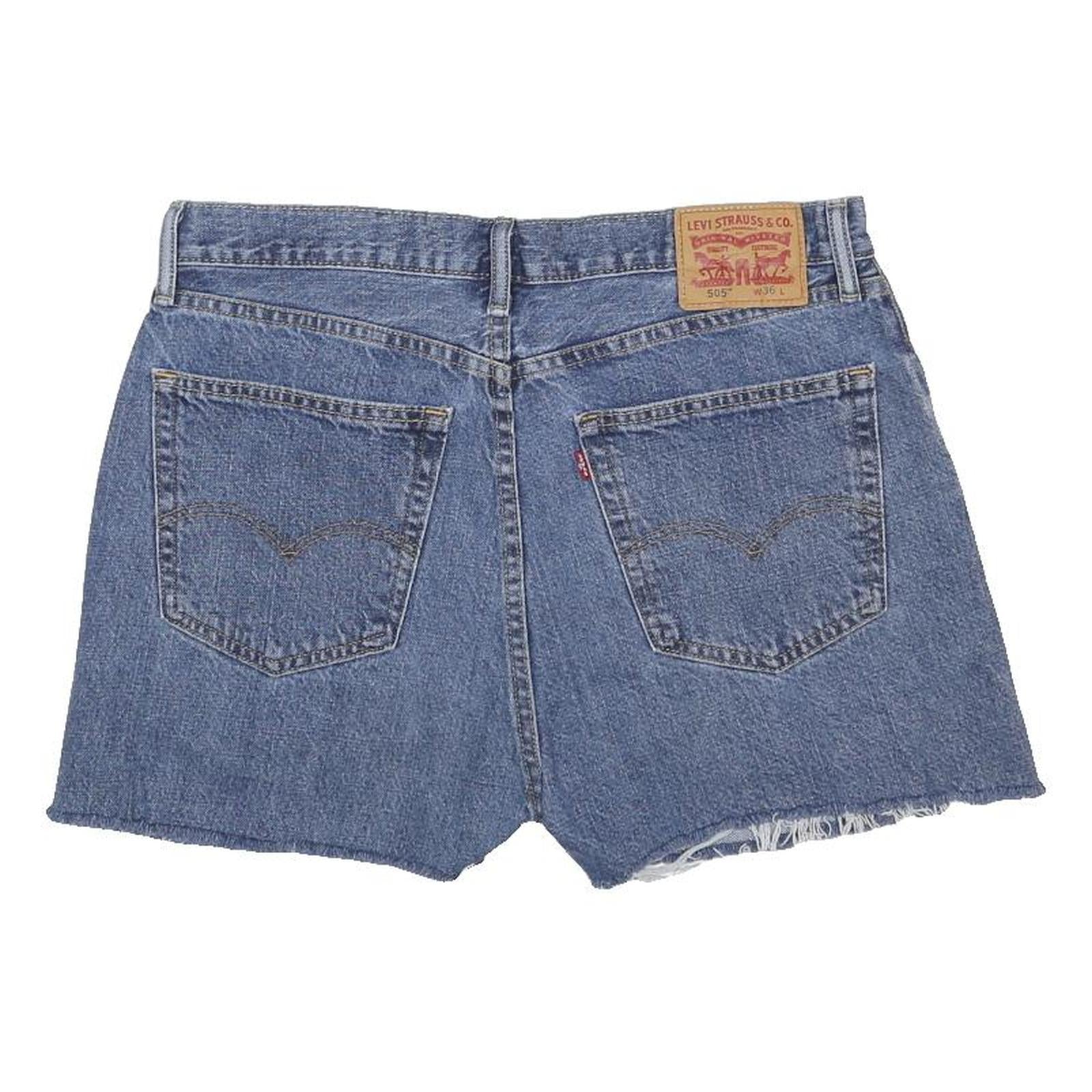 LEVI'S Womens Denim Blue Casual Shorts XL W36 505 Classic Fit Cotton