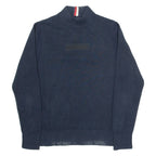 TOMMY HILFIGER Mens Jumper Blue High Neck Tight Knit M