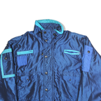 KAELIN Mens Blue Nylon Zip Jacket XL Colourblock Outdoor Lightweight