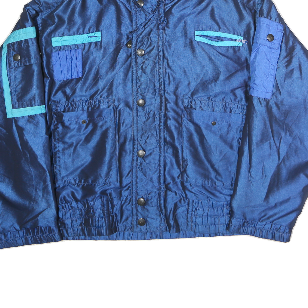 KAELIN Mens Blue Nylon Zip Jacket XL Colourblock Outdoor Lightweight