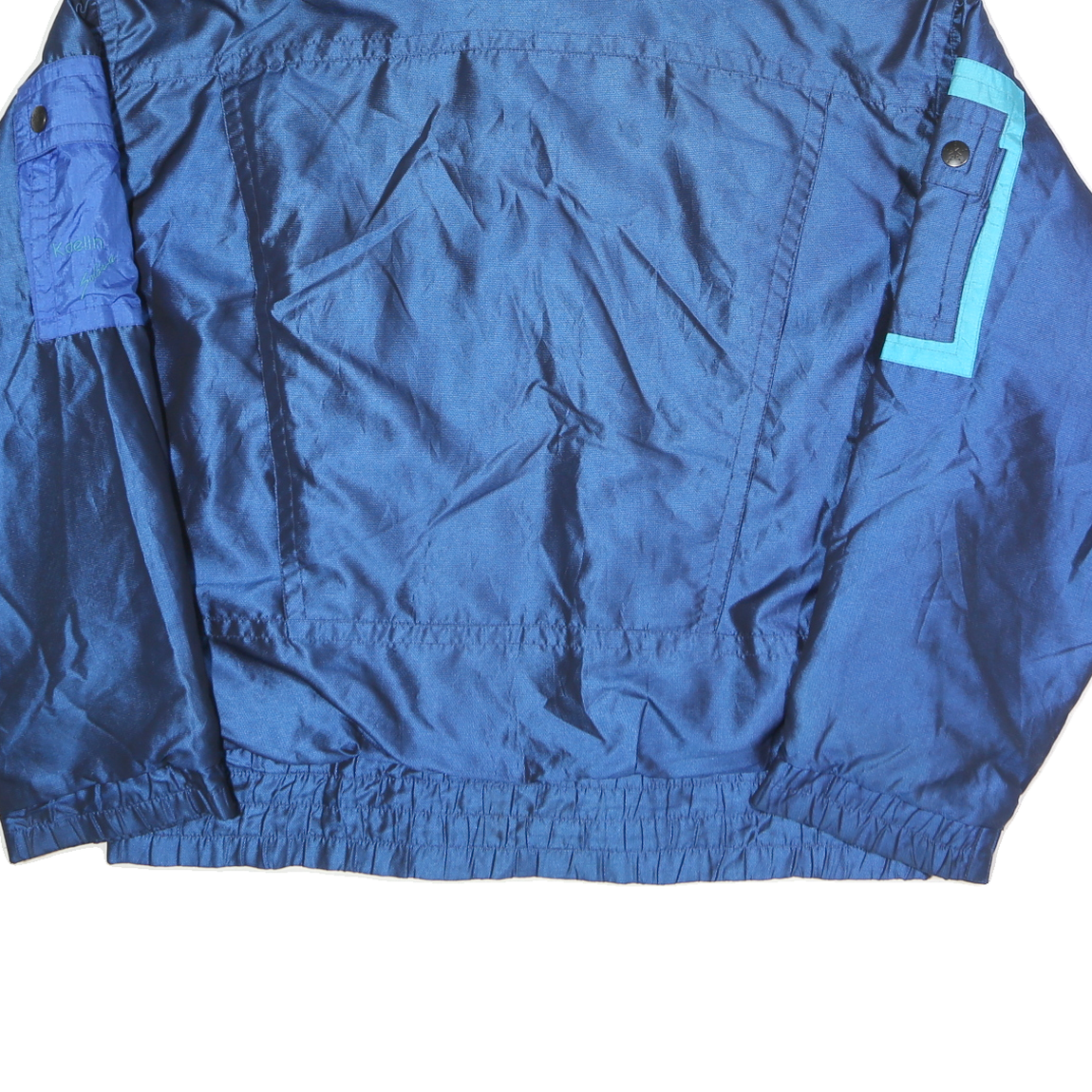 KAELIN Mens Blue Nylon Zip Jacket XL Colourblock Outdoor Lightweight