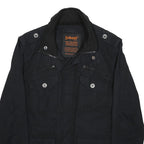 SCHOTT Mens Black Cotton Military Style Jacket S Zip Pocketed Casual