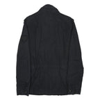 SCHOTT Mens Black Cotton Military Style Jacket S Zip Pocketed Casual