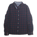 TOMMY HILFIGER Womens Blue & Red Checked Cotton Shirt L Long Sleeve Casual