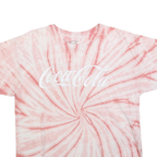 COCA COLA Mens Pink & White Tie Dye T-Shirt L Short Sleeve Crew Neck Casual