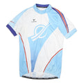 CUORE Mens Blue White Polyester Cycling Jersey L Short Sleeve Zip Neck