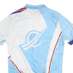 CUORE Mens Blue White Polyester Cycling Jersey L Short Sleeve Zip Neck