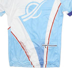 CUORE Mens Blue White Polyester Cycling Jersey L Short Sleeve Zip Neck