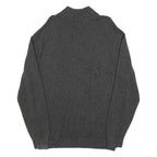 NAUTICA Mens Grey Cotton Patterned Jumper Shawl Collar Button Up Chunky Knit XL