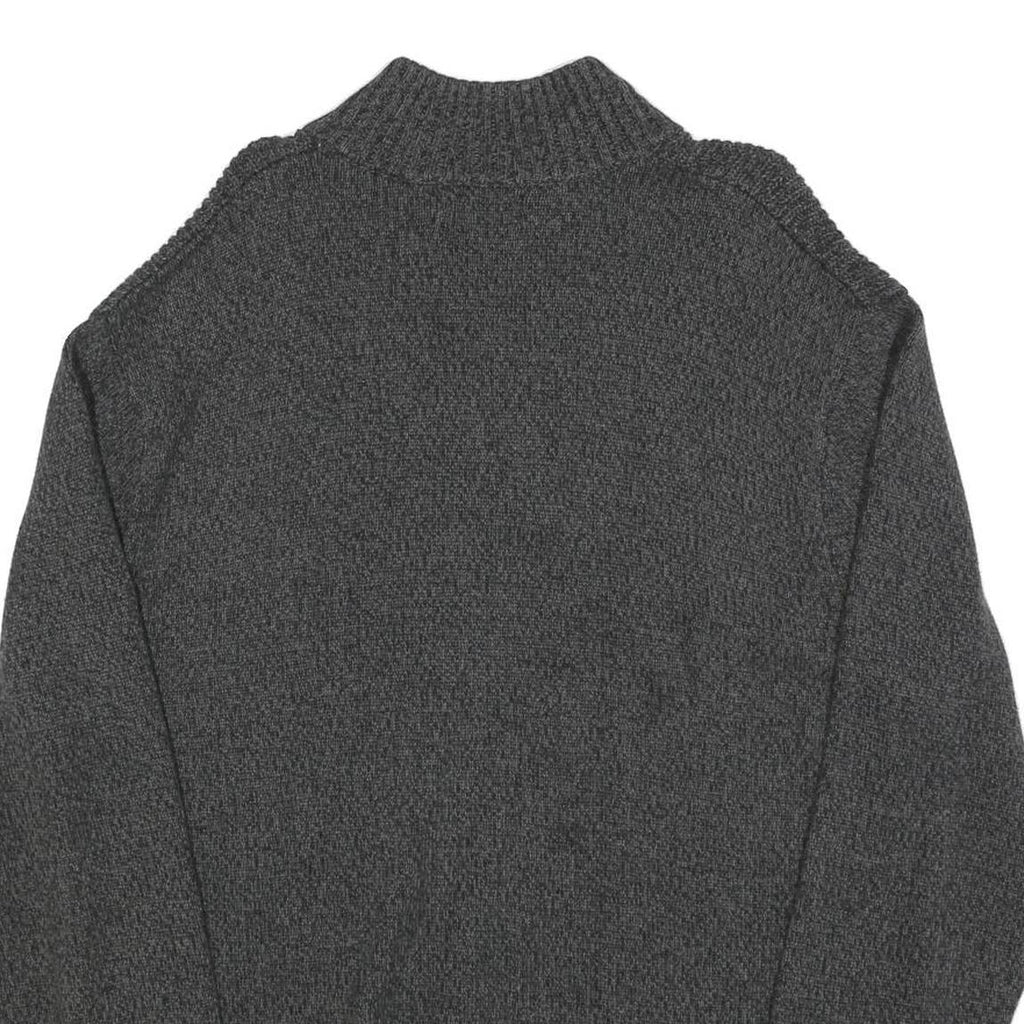 NAUTICA Mens Grey Cotton Patterned Jumper Shawl Collar Button Up Chunky Knit XL