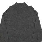 NAUTICA Mens Grey Cotton Patterned Jumper Shawl Collar Button Up Chunky Knit XL