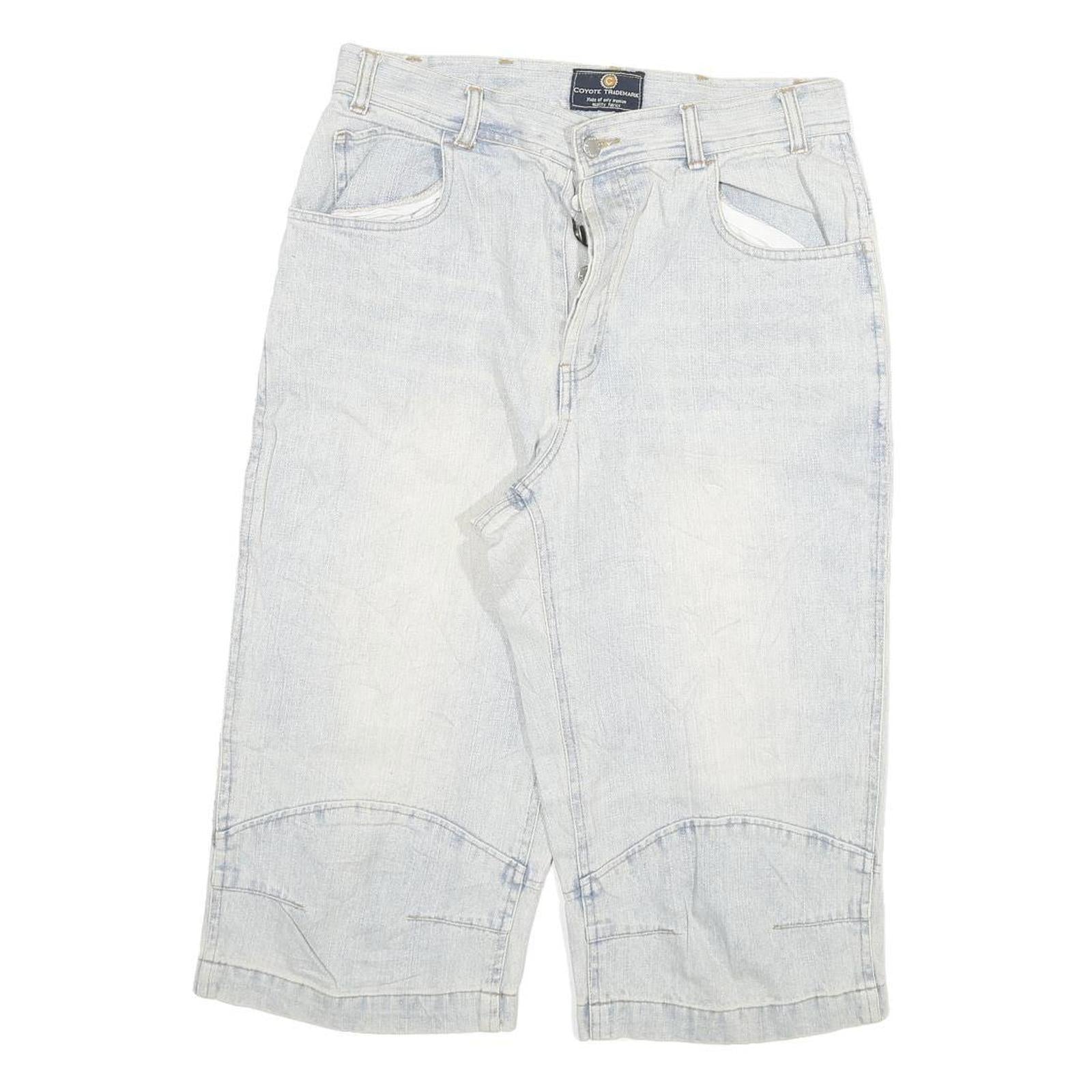 COYOTE Mens Shorts Blue Casual L W30 Cotton Blend Button Closure