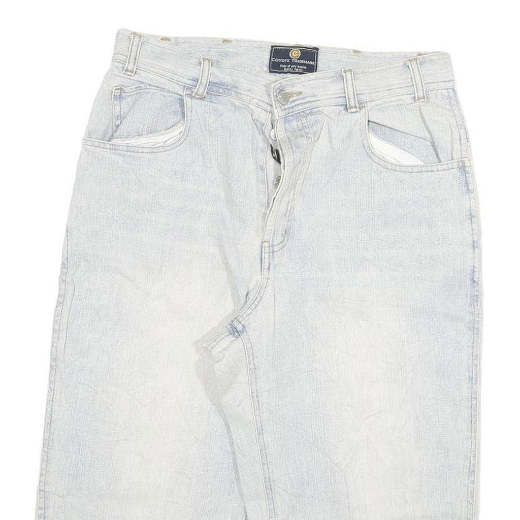 COYOTE Mens Shorts Blue Casual L W30 Cotton Blend Button Closure