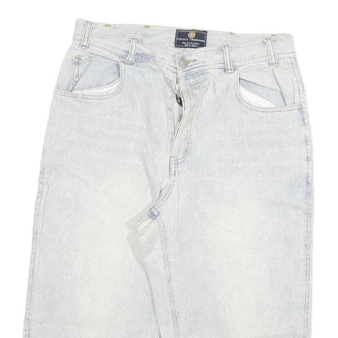 COYOTE Mens Shorts Blue Casual L W30 Cotton Blend Button Closure