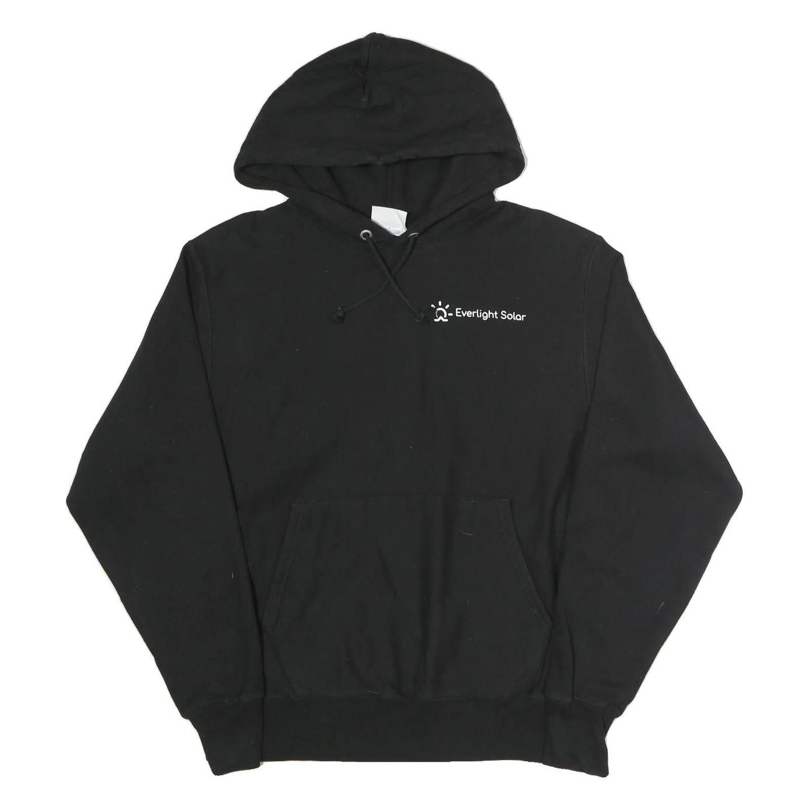 CHAMPION REVERSE WEAVE Mens Black Everlight Solar Logo Hoodie M Cotton Blend