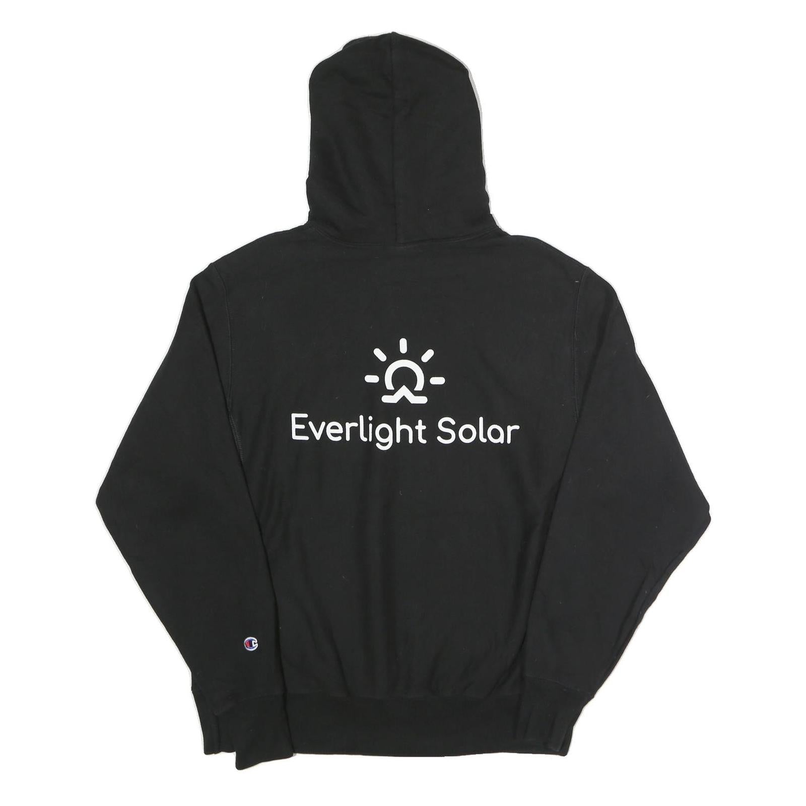 CHAMPION REVERSE WEAVE Mens Black Everlight Solar Logo Hoodie M Cotton Blend