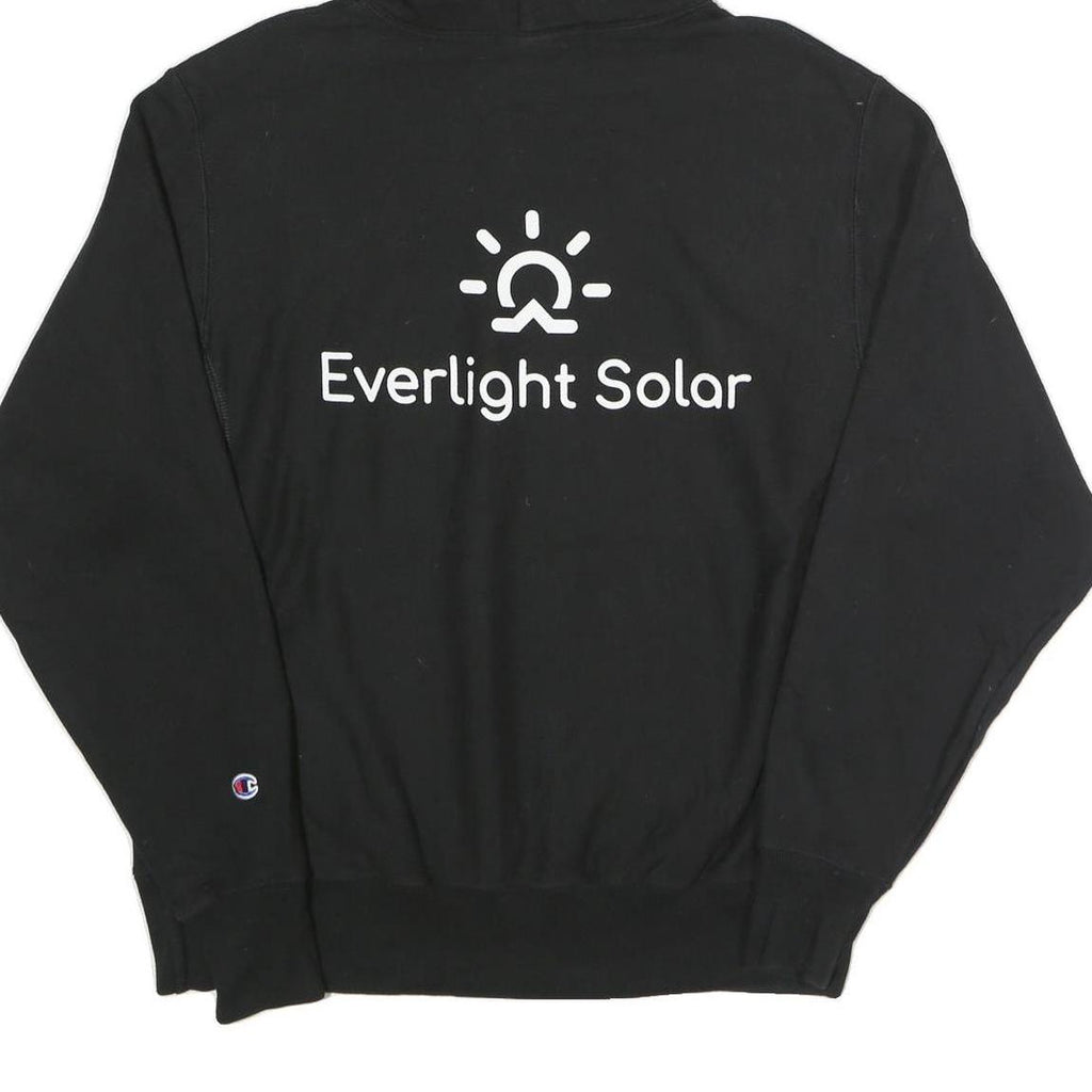 CHAMPION REVERSE WEAVE Mens Black Everlight Solar Logo Hoodie M Cotton Blend