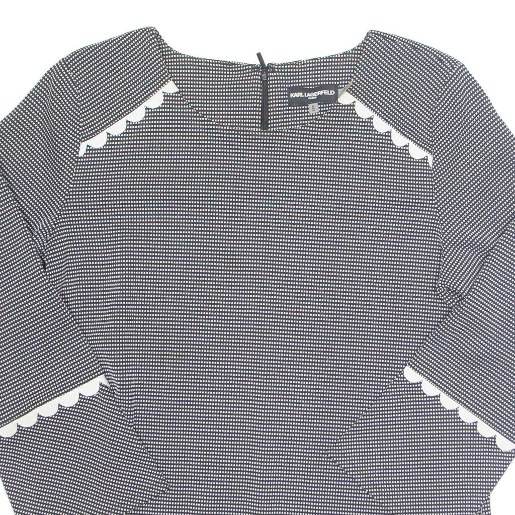 Womens Top Black Long Sleeve Check M