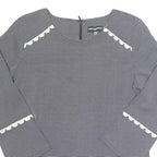 Womens Top Black Long Sleeve Check M