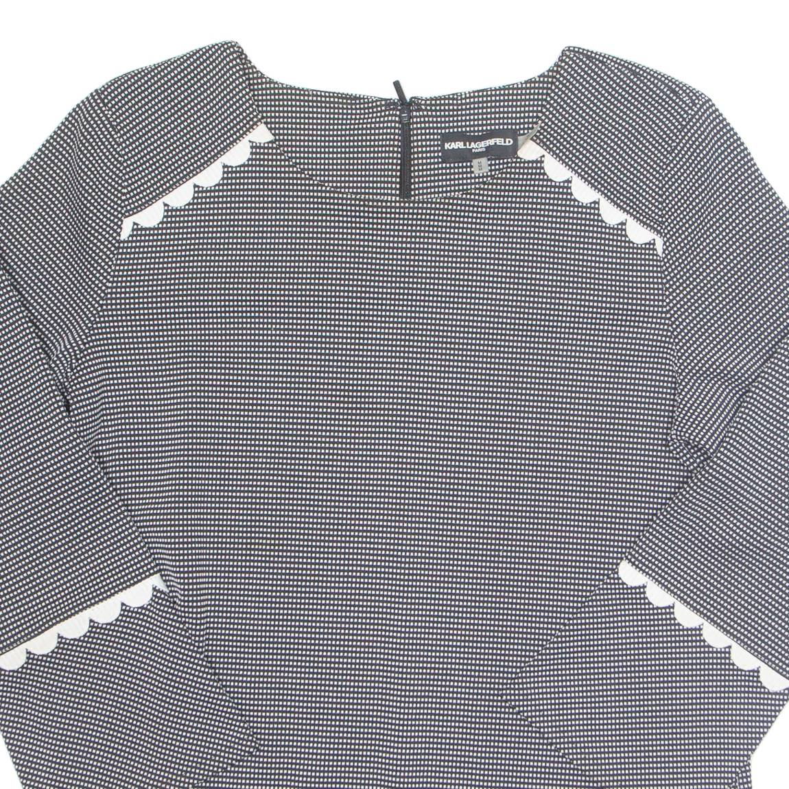 Womens Top Black Long Sleeve Check M