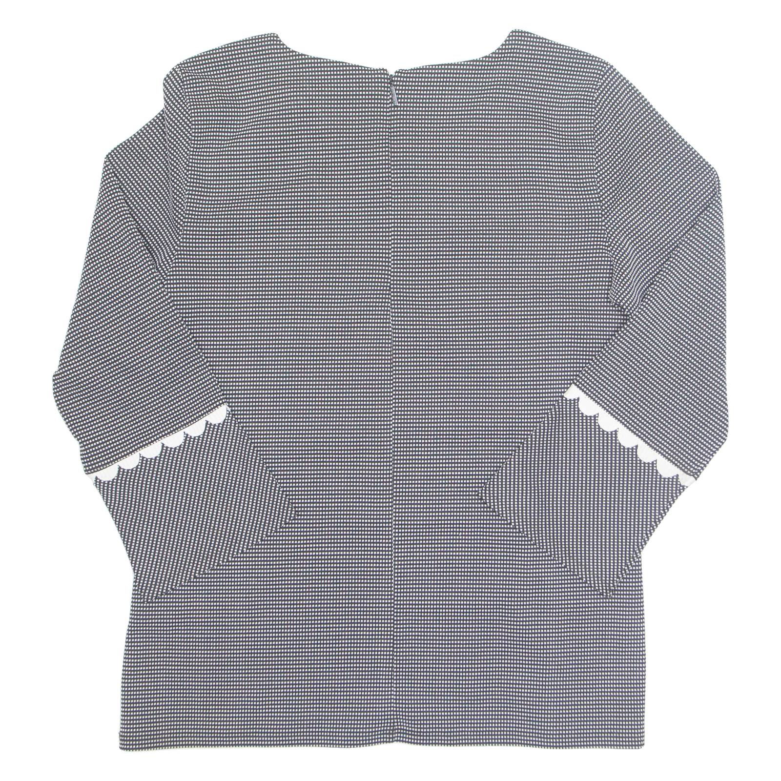 Womens Top Black Long Sleeve Check M