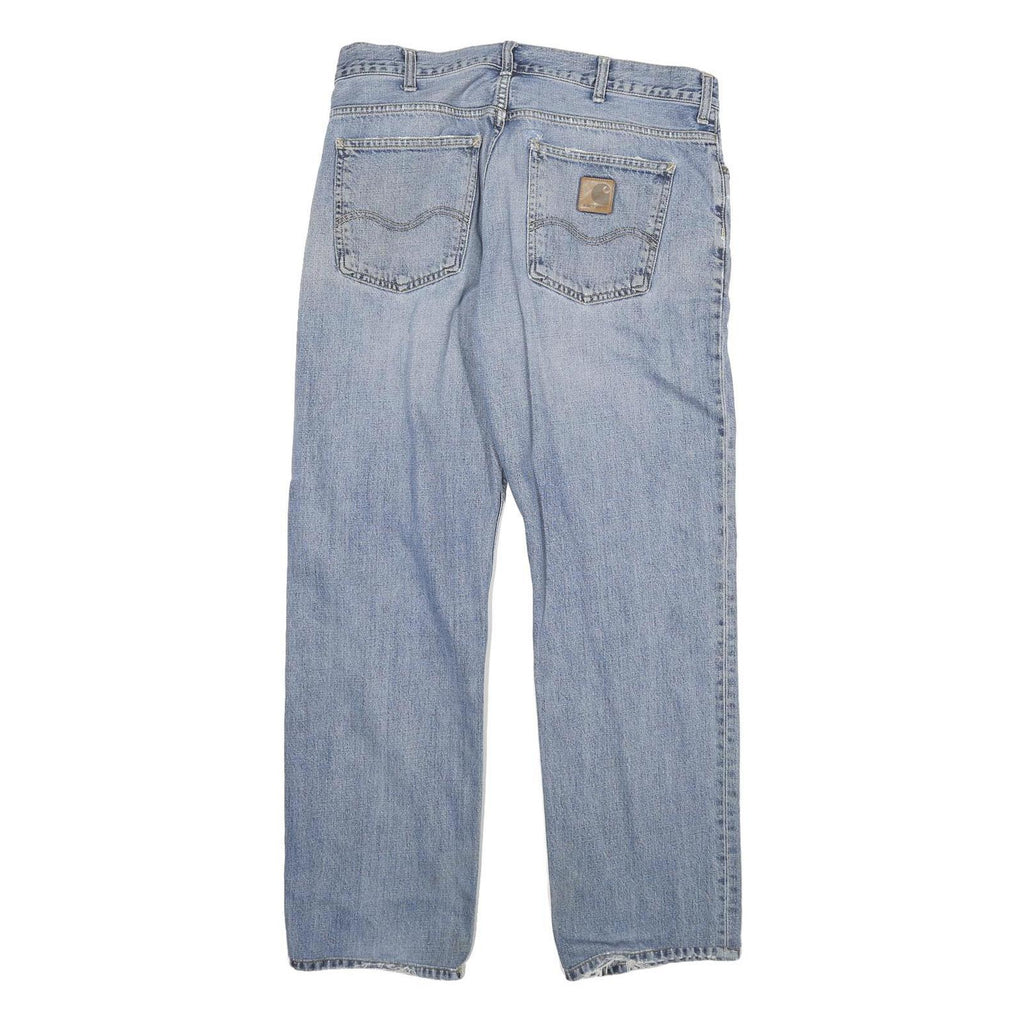 CARHARTT Mens Regular Fit Light Blue Denim Jeans W33 L29 Button Closure
