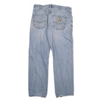 CARHARTT Mens Regular Fit Light Blue Denim Jeans W33 L29 Button Closure