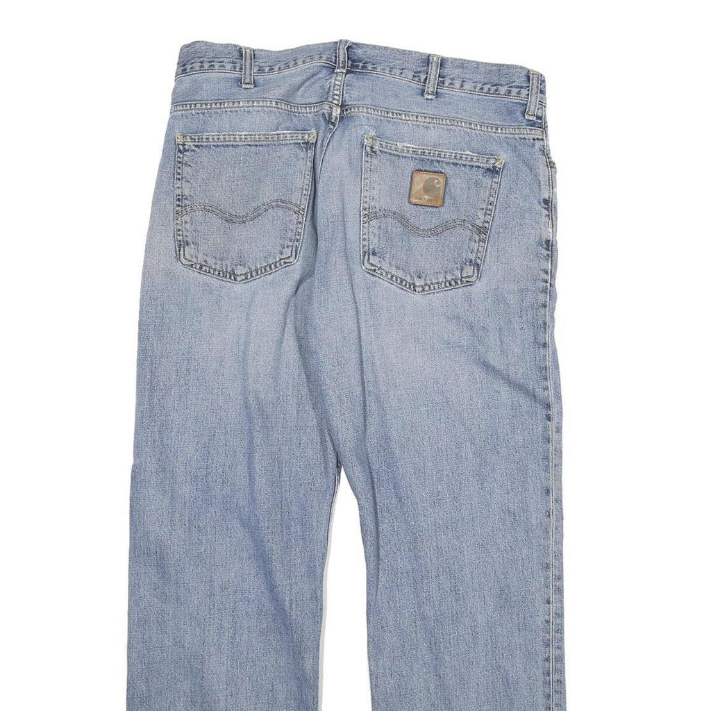 CARHARTT Mens Regular Fit Light Blue Denim Jeans W33 L29 Button Closure