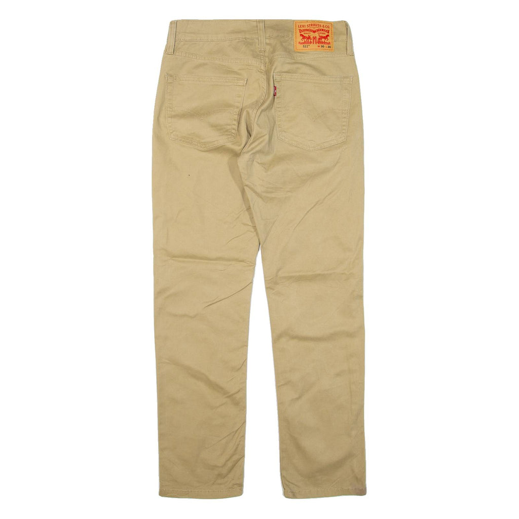 LEVI'S 511 Mens Trousers Beige Slim Straight W30 L27