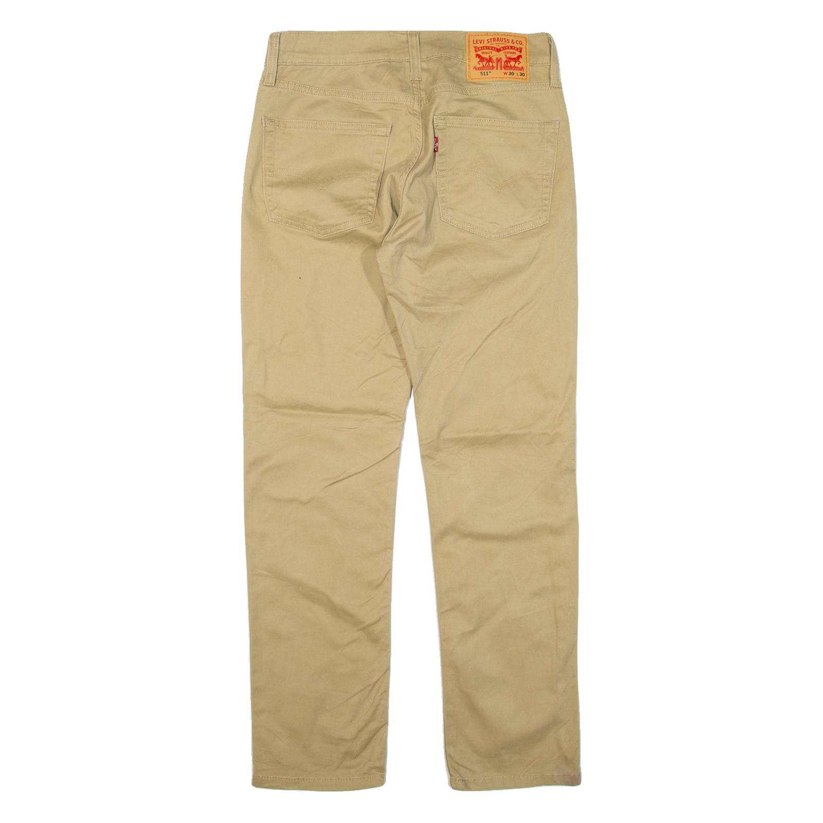 LEVI'S 511 Mens Trousers Beige Slim Straight W30 L27