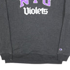 CHAMPION Mens Grey NYU Violets Crew Neck L Cotton Blend Sweatshirt