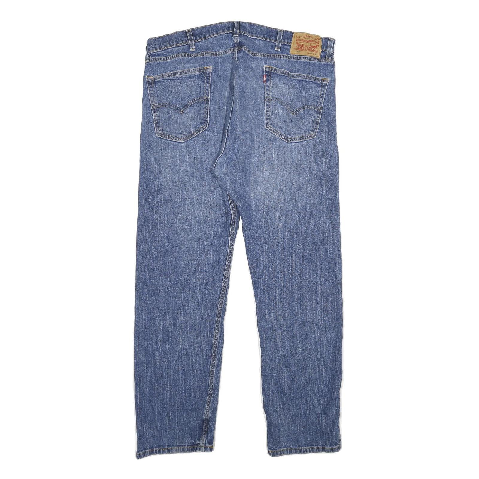 LEVI'S 505 Mens Jeans Blue Regular Straight Denim Medium W40 L30 Classic Fit Zip