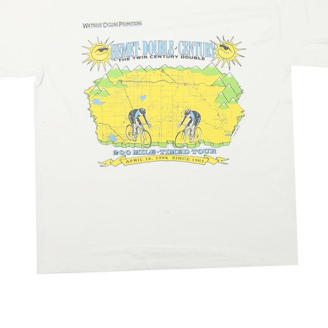 Mens White Helmet Double Century Cotton Blend Graphic T-Shirt M Short Sleeve