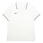 NIKE Mens White Black Trim Cotton Polo Shirt XL Classic Fit Sportswear