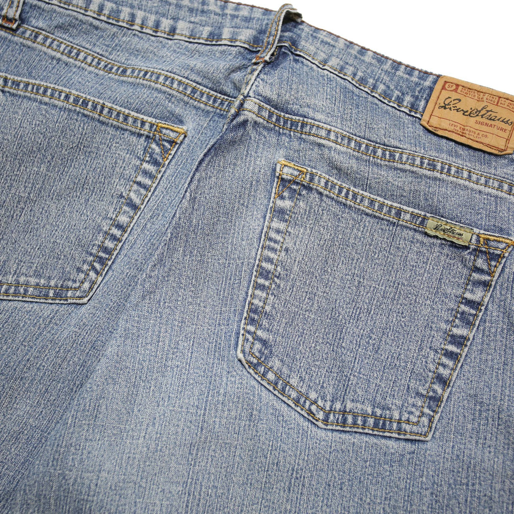 LEVI'S Signature Womens Blue Relaxed Straight Denim Cotton Blend Medium W32 L31