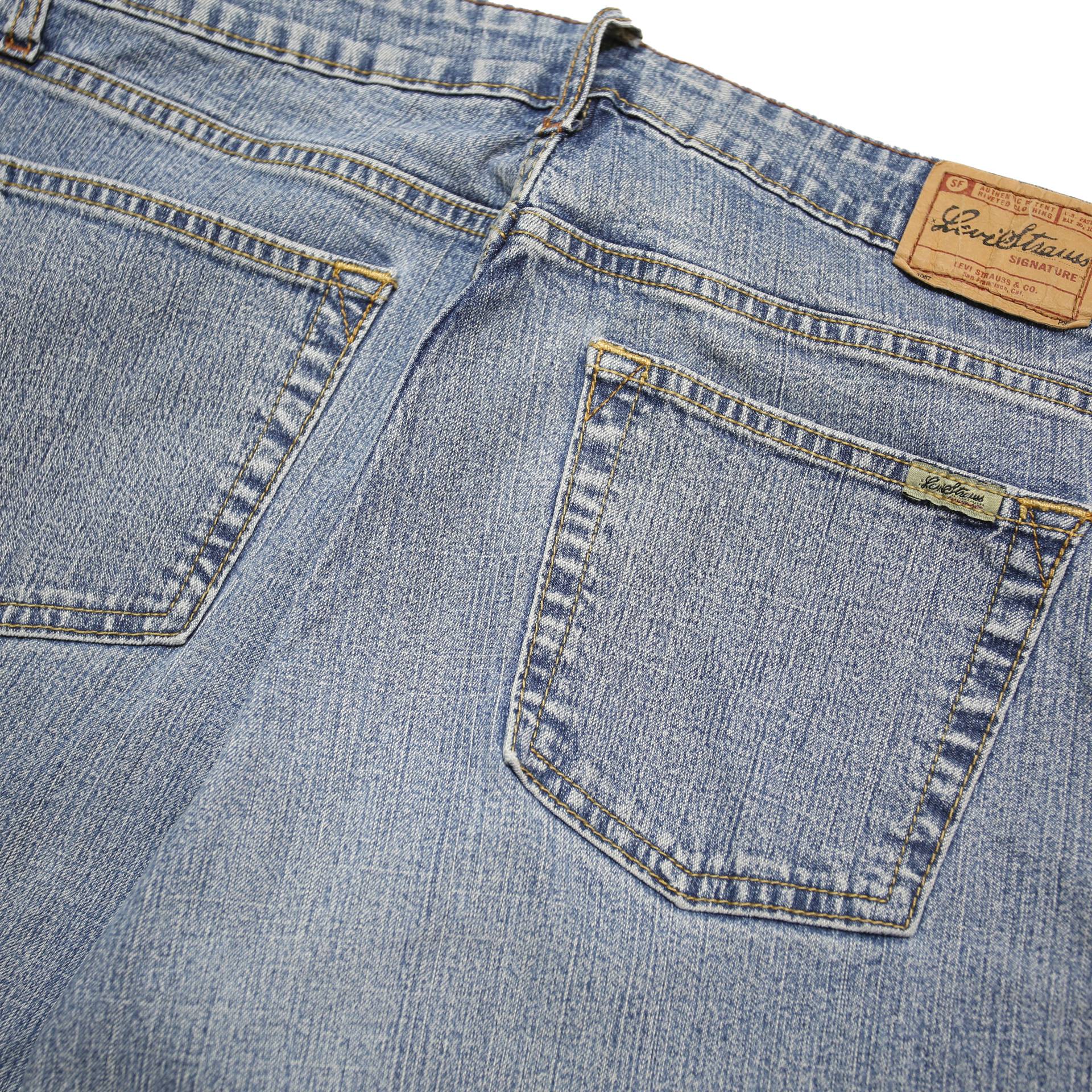 LEVI'S Signature Womens Blue Relaxed Straight Denim Cotton Blend Medium W32 L31
