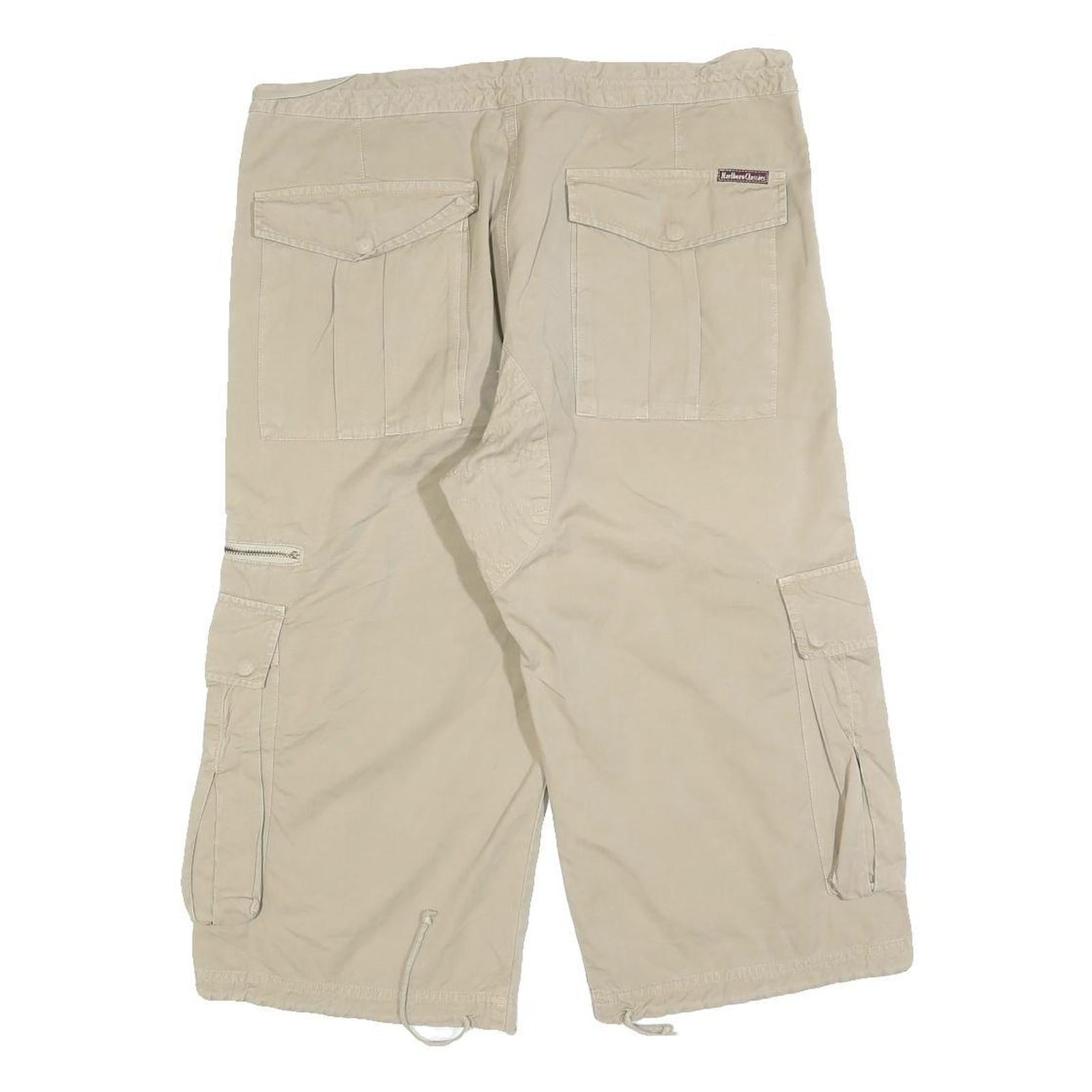 MARLBORO Mens Shorts Beige Cargo M W31 Utility Pockets Cotton Blend