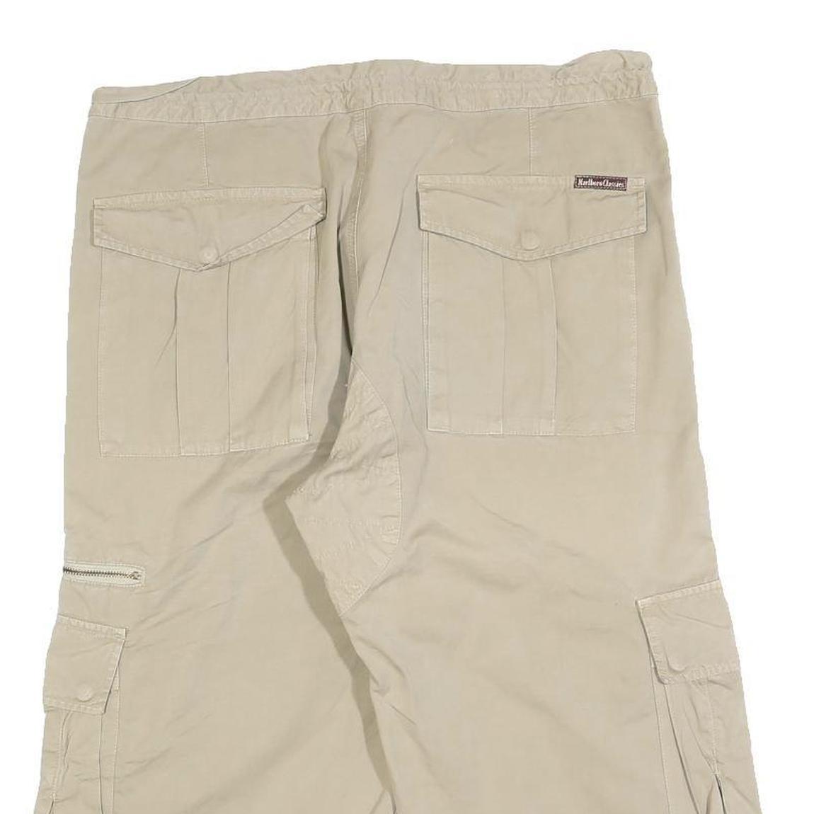 MARLBORO Mens Shorts Beige Cargo M W31 Utility Pockets Cotton Blend
