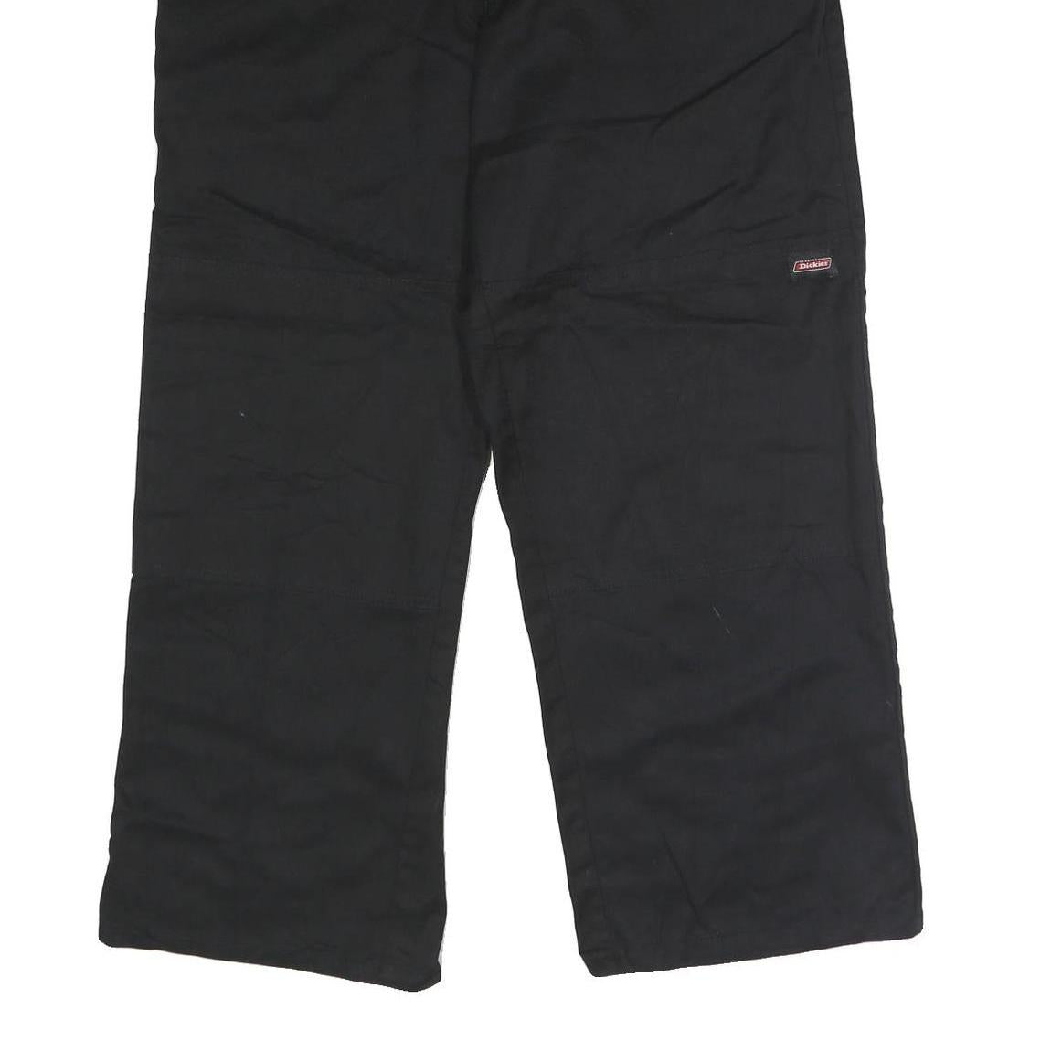 DICKIES Mens Polyester Blend Black Regular Straight Trousers W36 L29 Workwear