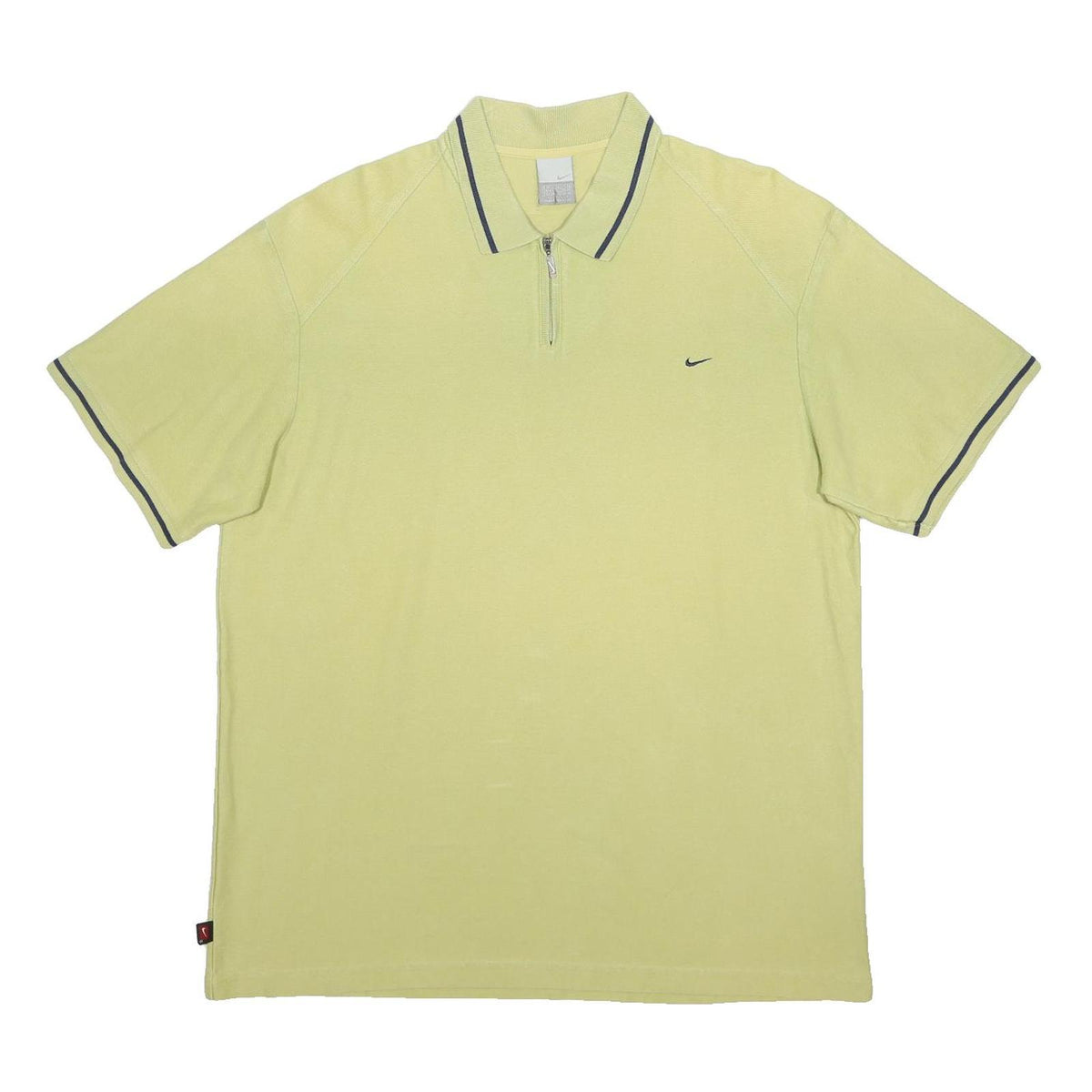 NIKE Mens Yellow Polo Shirt XL Cotton Blend Short Sleeve Zip Collar