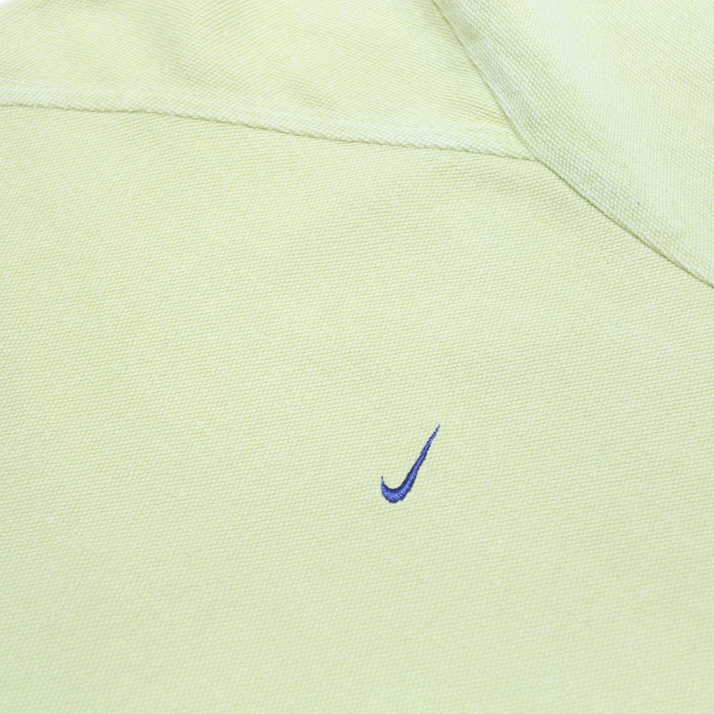 NIKE Mens Yellow Polo Shirt XL Cotton Blend Short Sleeve Zip Collar