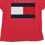 TOMMY HILFIGER Womens Red Cotton Blend Graphic T-Shirt M Short Sleeve Crew Neck