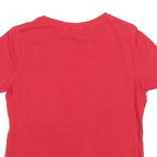 TOMMY HILFIGER Womens Red Cotton Blend Graphic T-Shirt M Short Sleeve Crew Neck