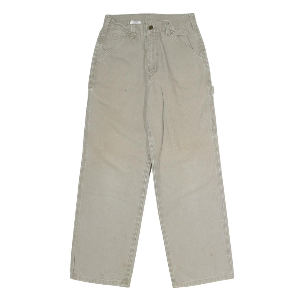 CARHARTT Mens Cotton Beige Regular Straight Trousers W26 L29 Workwear Casual