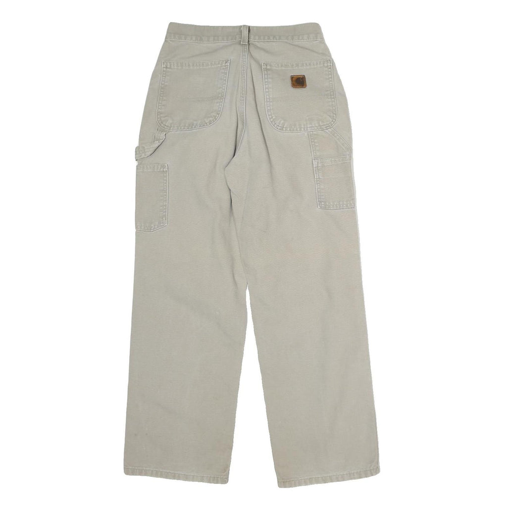 CARHARTT Mens Cotton Beige Regular Straight Trousers W26 L29 Workwear Casual