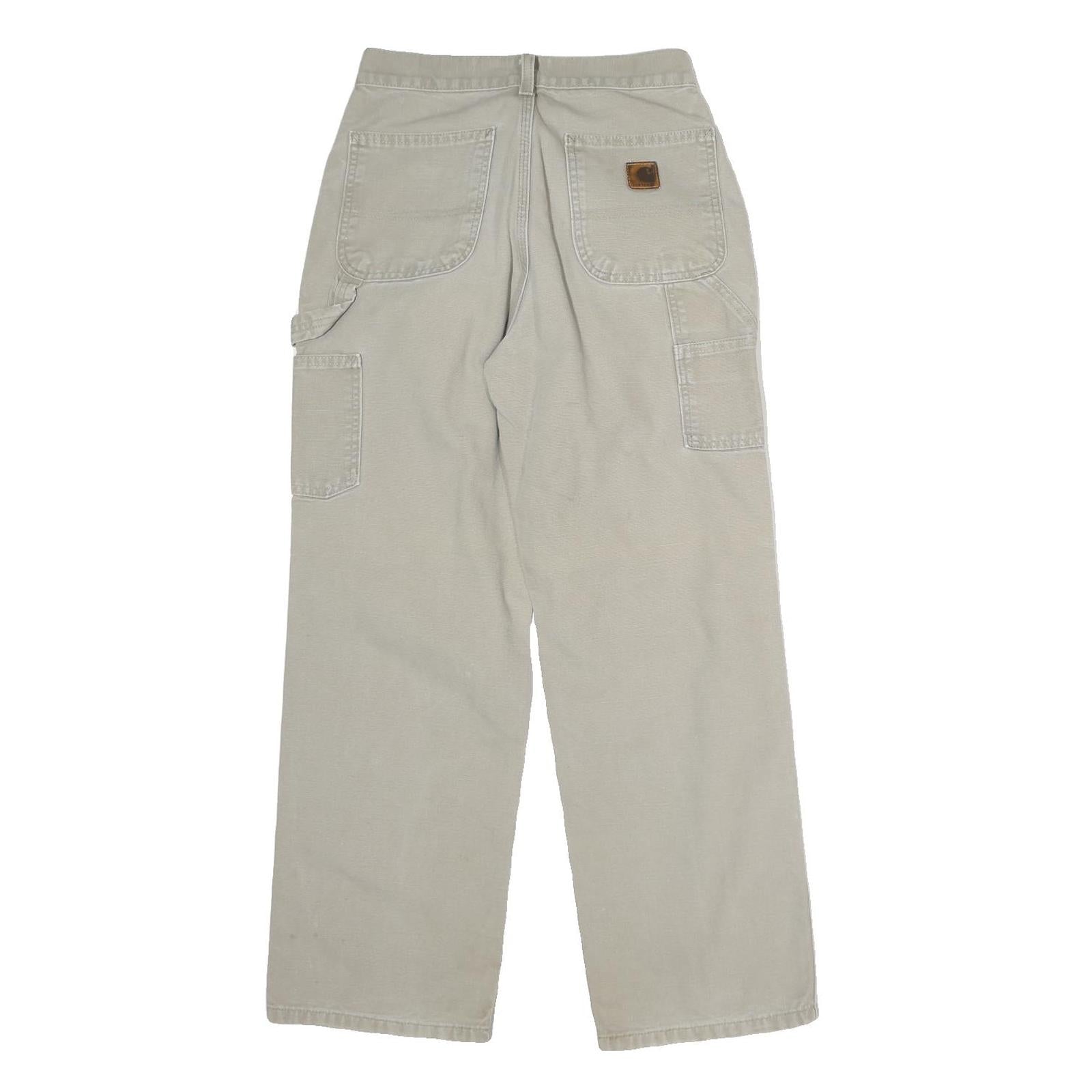 CARHARTT Mens Cotton Beige Regular Straight Trousers W26 L29 Workwear Casual